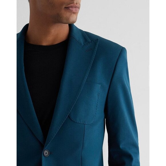 Express Slim Teal Stretch Cotton-Blend Suit Jacket Men's 36S New Retail $248 - Picture 3 of 4